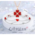 Four-leaf Clover Necklace with Silver Chain Bracelet