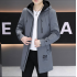 Men's windbreaker, mid-length, new style for autumn and winter, lined jacket, slim-fitting, stylish, casual windbreaker, cotton jacket Men's windbreaker, mid-length, new style for autumn and winter, lined jacket, slim-fitting, stylish, casual windbreaker, cotton jacket
